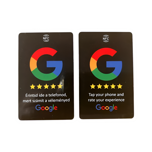 Google Értékelési NFC Kártyák - Magyar és Angol